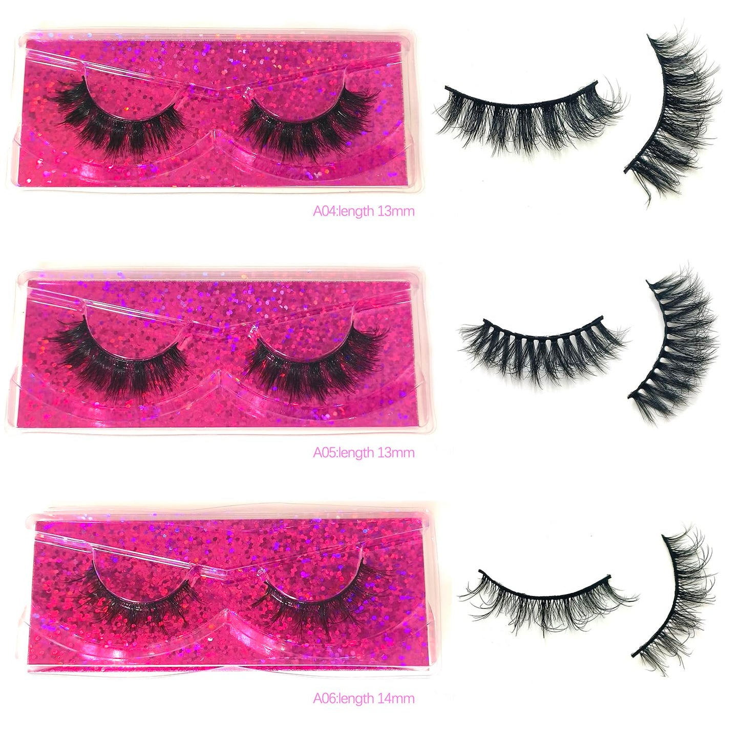 Natural Look Fluffy Eye Lashes, Faux 3D Mink Lashes 10 Styles Eyelashes Wholesale(30 Pairs)