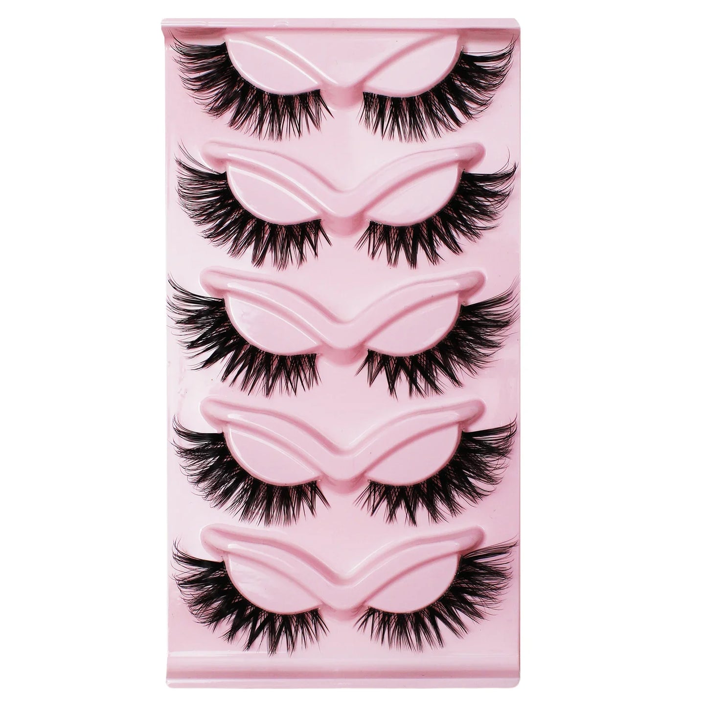 5 Pairs Cat Eye Lashes False Eyelashes Winged End Eye Elongated Eyelashes Fake Lashes Soft Natural Long Full Strip Lashes