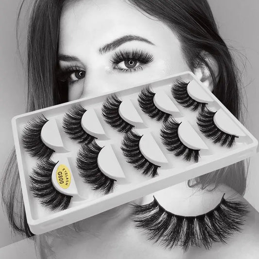Sexy 5 Pairs Mink Eyelashes 3D Faux Lashes Thick Crisscross Makeup False Eyelash Extension Natural Volume Soft Eye Lashes G800