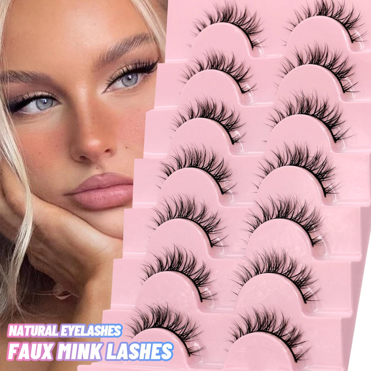 Fluffy 3D Mink Lashes Fluffy Soft Wispy Natural Long False Eyelashes Curly Volume Lashes Eyelash Extension