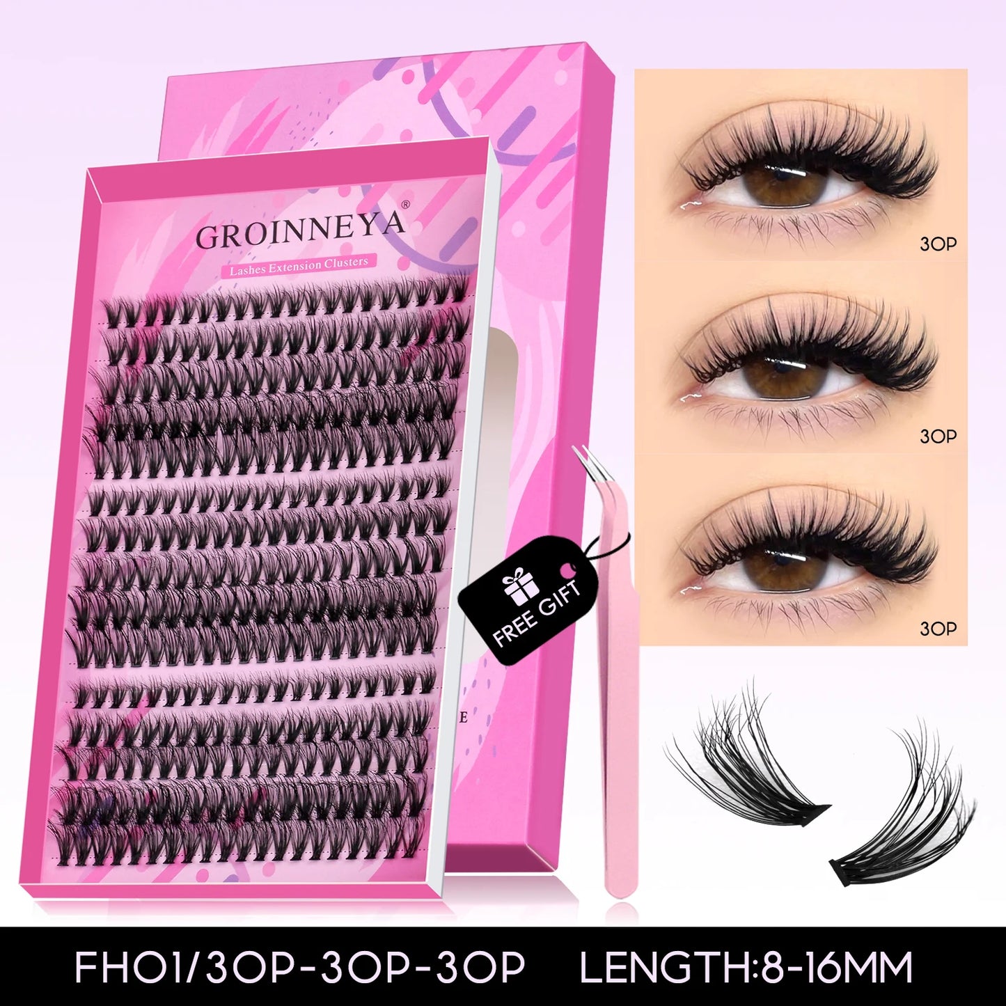 DIY Cluster Lashes Mixed Tray Individual Lashes Volume Eye Lashes Soft Natural Lashes Mink Lash Cluster False Eyelash