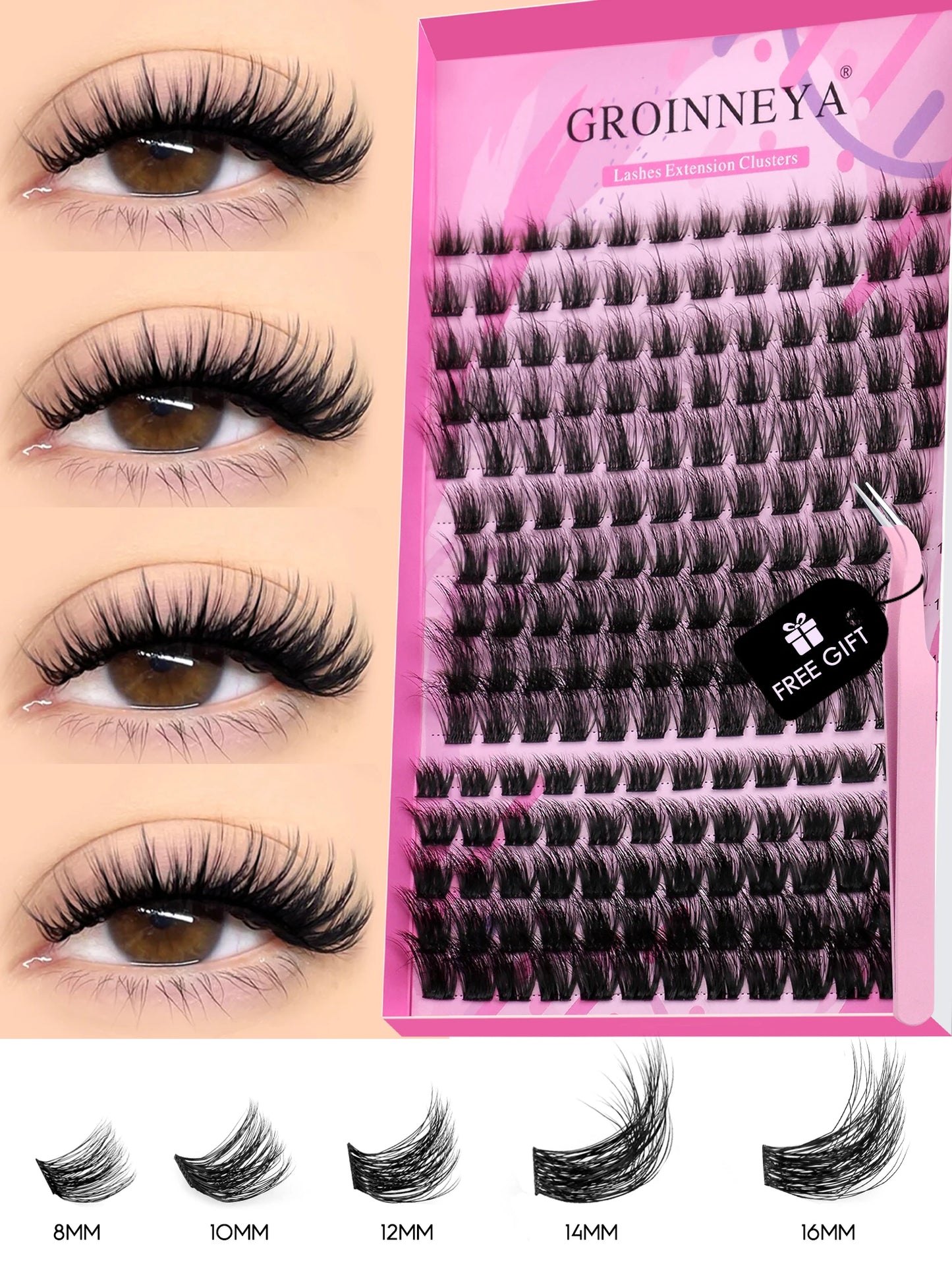 DIY Cluster Lashes Mixed Tray Individual Lashes Volume Eye Lashes Soft Natural Lashes Mink Lash Cluster False Eyelash