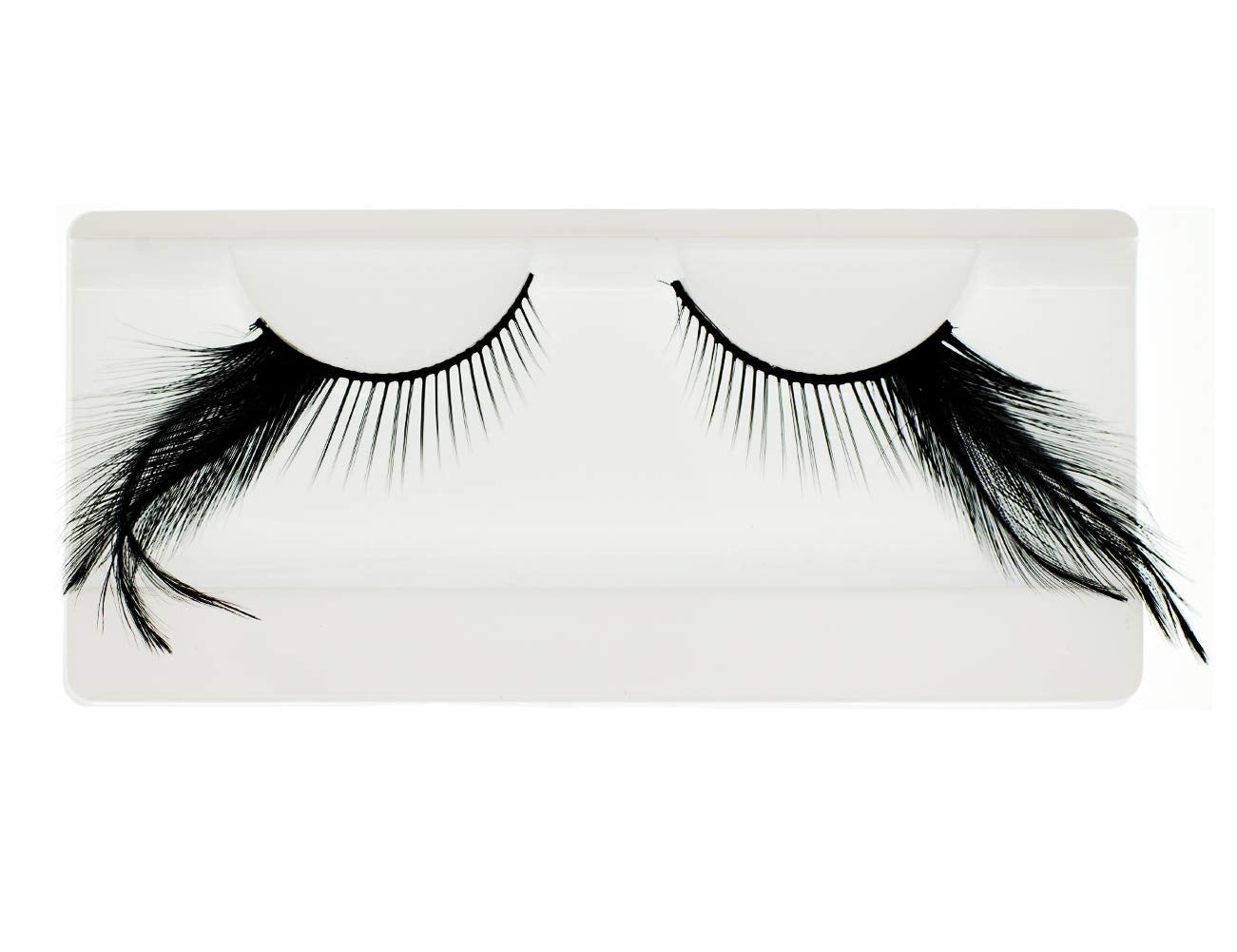 EMILYSTORES Black-Wing Faux-Feather Costume Eye Lashes for Halloween, Dramatic Eyelashes, Party Looking, 1 Pair