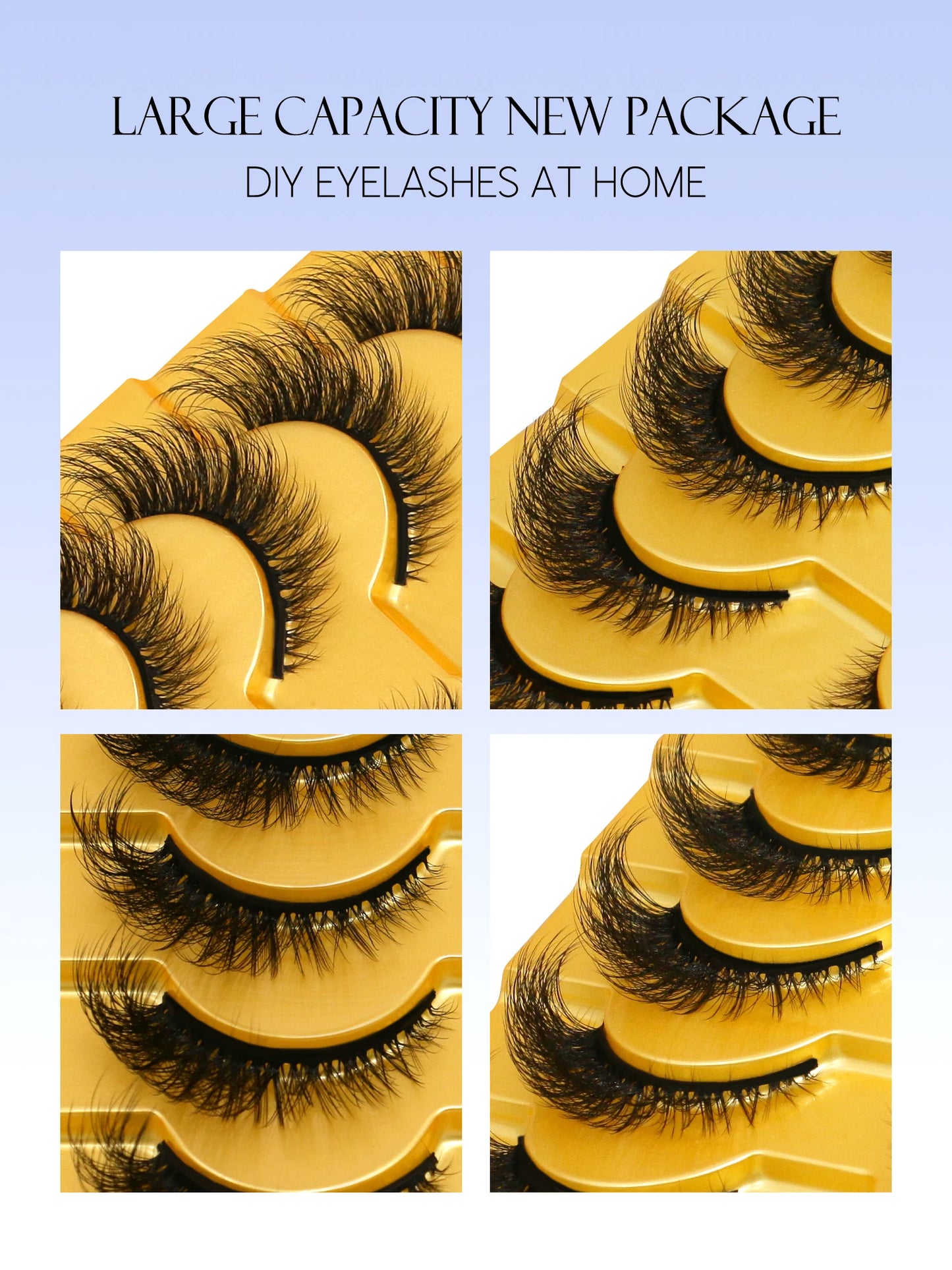 Cat Eye Lashes Fluffy Faux Mink Eyelashes Soft Cross Wispy Natural Winged End Eye Elongated Eyelashes Natural Lashes