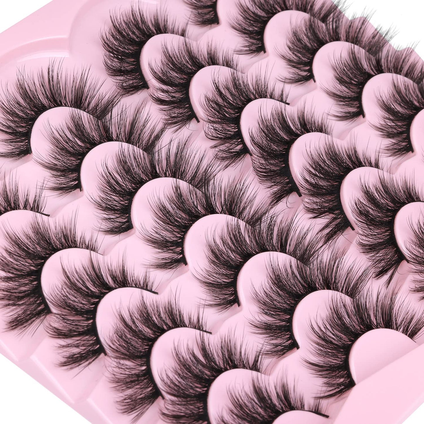 Eyelashes Natural Look Faux Mink Lashes 3D False Eyelashes Wispy Cat Eye Lashes Pack Strip Lashes by