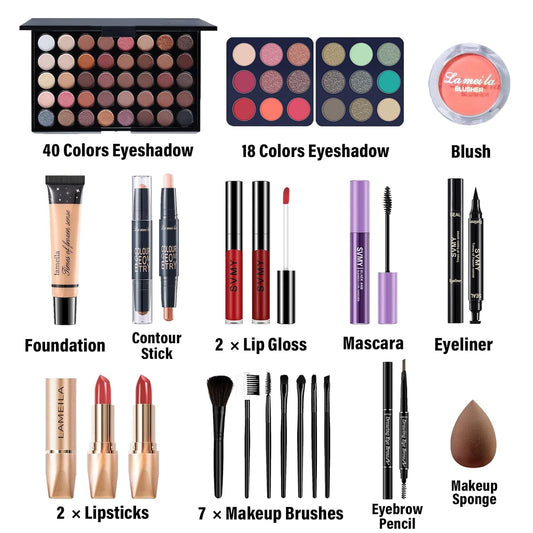 Makeup Set for Women, Makeup Kit for Beginners Teen Girls, Makeup Gift Set for Teens & Adults, Makeup Set for Girls, Eyeshadow Palette, Face & Eye Make Up