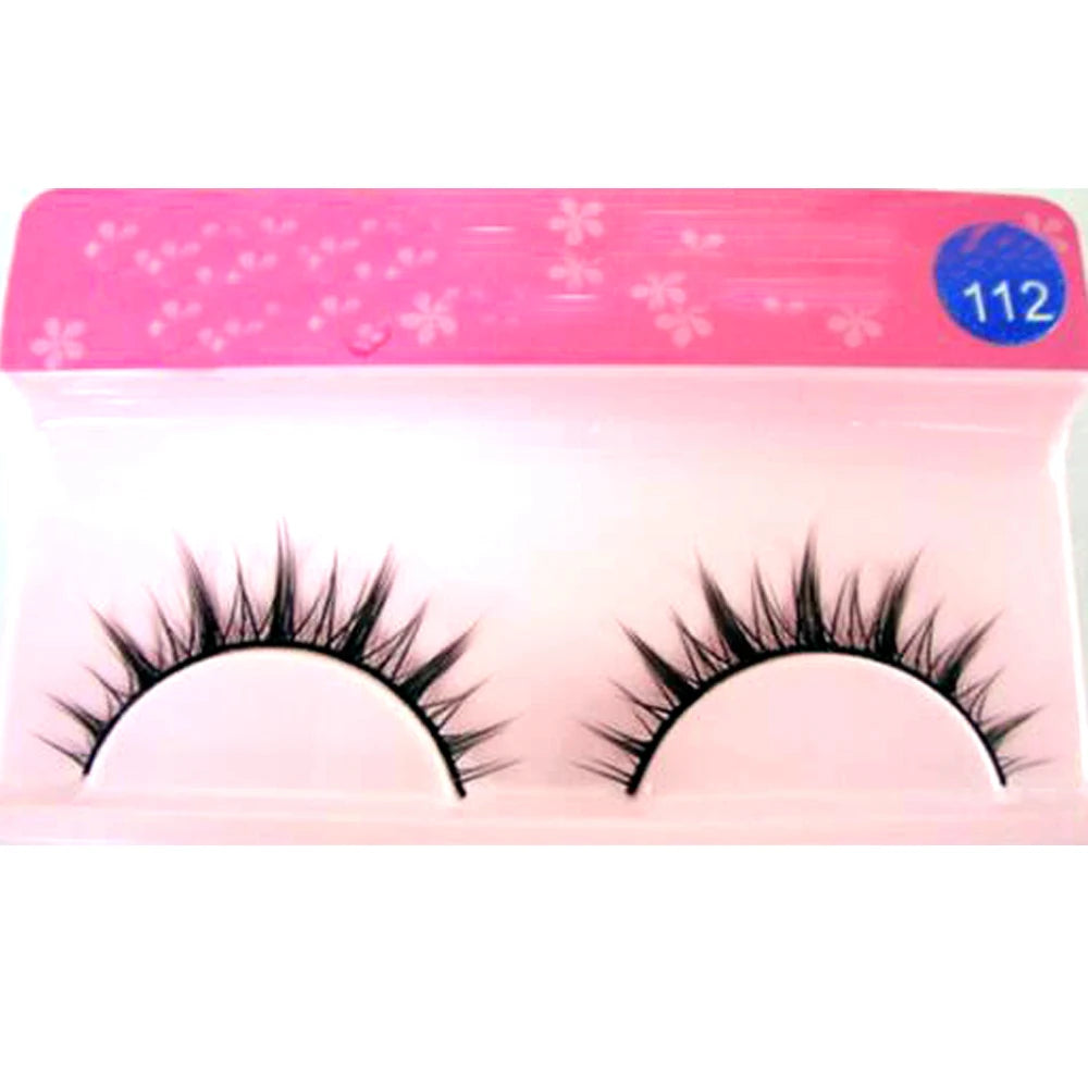 Natural Long Cosplay Makeup Cross Strip False Eyelashes Black Eye Lashes 1Pair