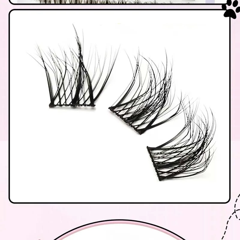 100 Clusters of DIY 5D Fluffy Eyelashes Makeup Eyelash Extension Natural Eyelash Bundle Personal Eyelash Grafting Tool