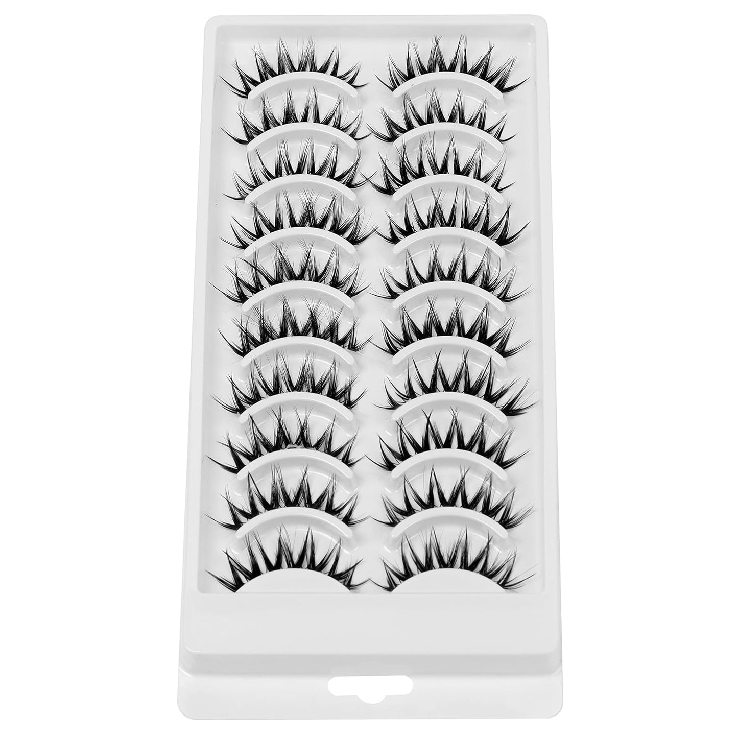 10 Pairs Cat Eye Lashes Clear Band Wispy Natural Look Fluffy False Eyelashes 3D Soft Volume Lashes Looks like Eyelash Extensions Reusable Faux Mink Lashes