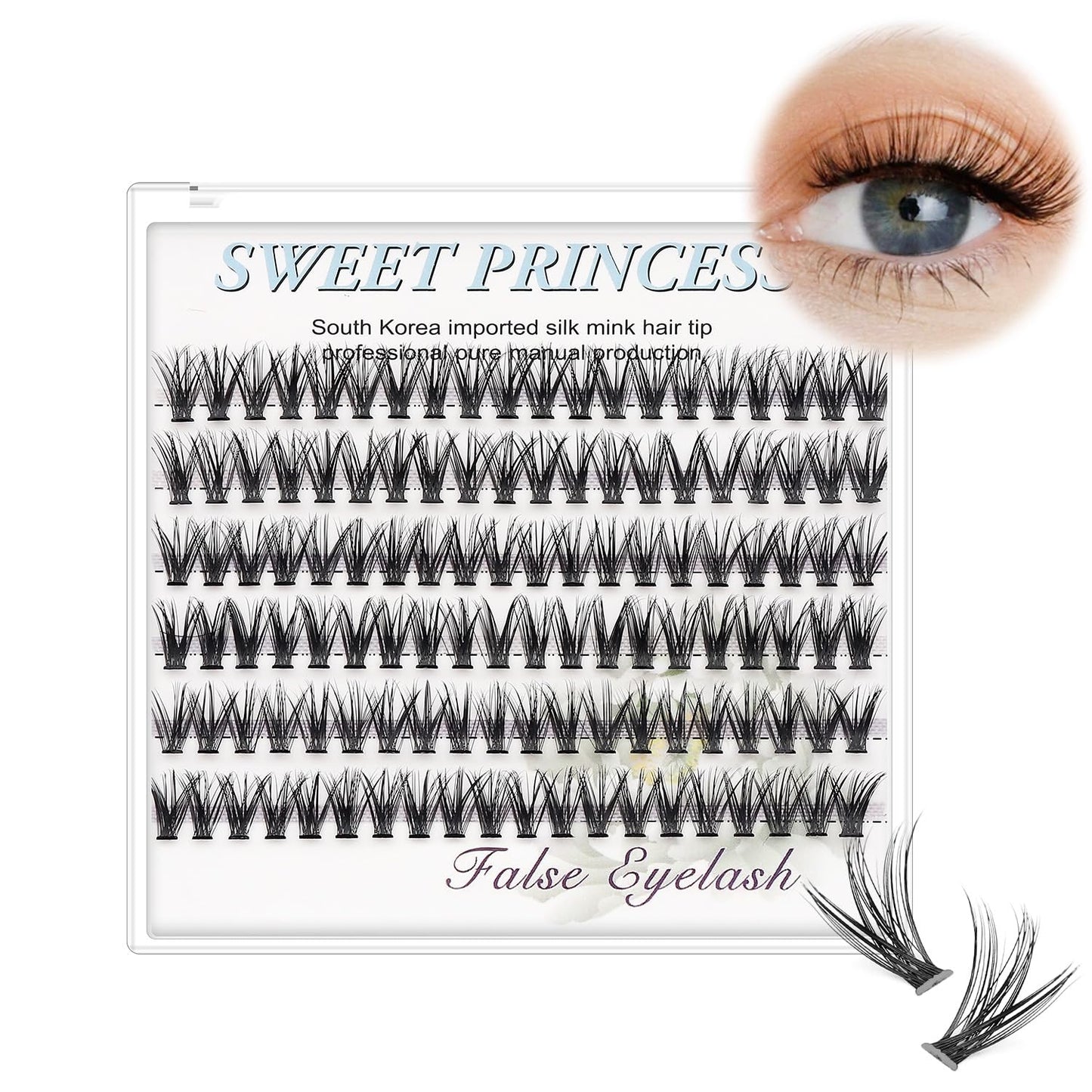 20 Root Thickness 0.07Mm C Curl 3D Individual Eyelashes Extension Soft Black Fake False Eye Lashes Tools (16Mm)