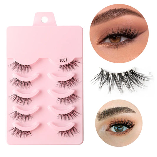 Half Eye Lashes 3/5 Pairs Faux Mink Lashes Reusable False Eyelashes Natural Fluffy Makeup Tools Extension Fake Lashes Maquiagem