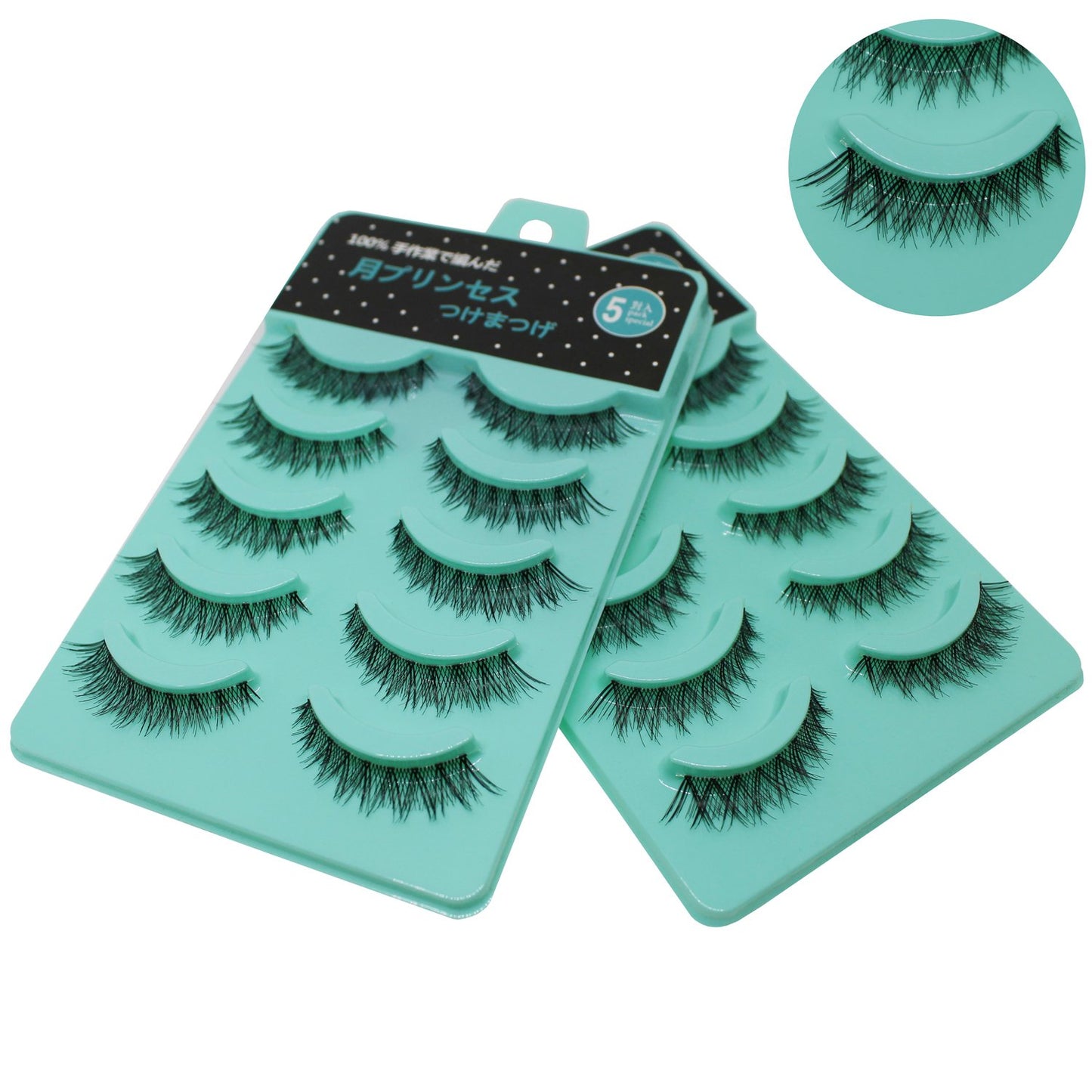 Scala 5 Pairs/Set 3D False Eyelashes Messy Cross Thick Natural Fake Eye Lashes Professional Makeup Tips Short False Eye Lashes (L-12)