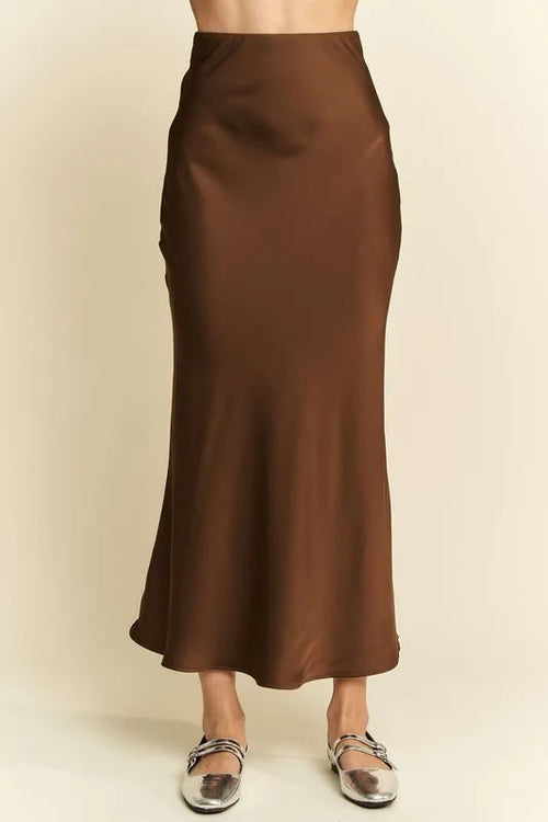 Davi & Dani High Waist Midi Skirt
