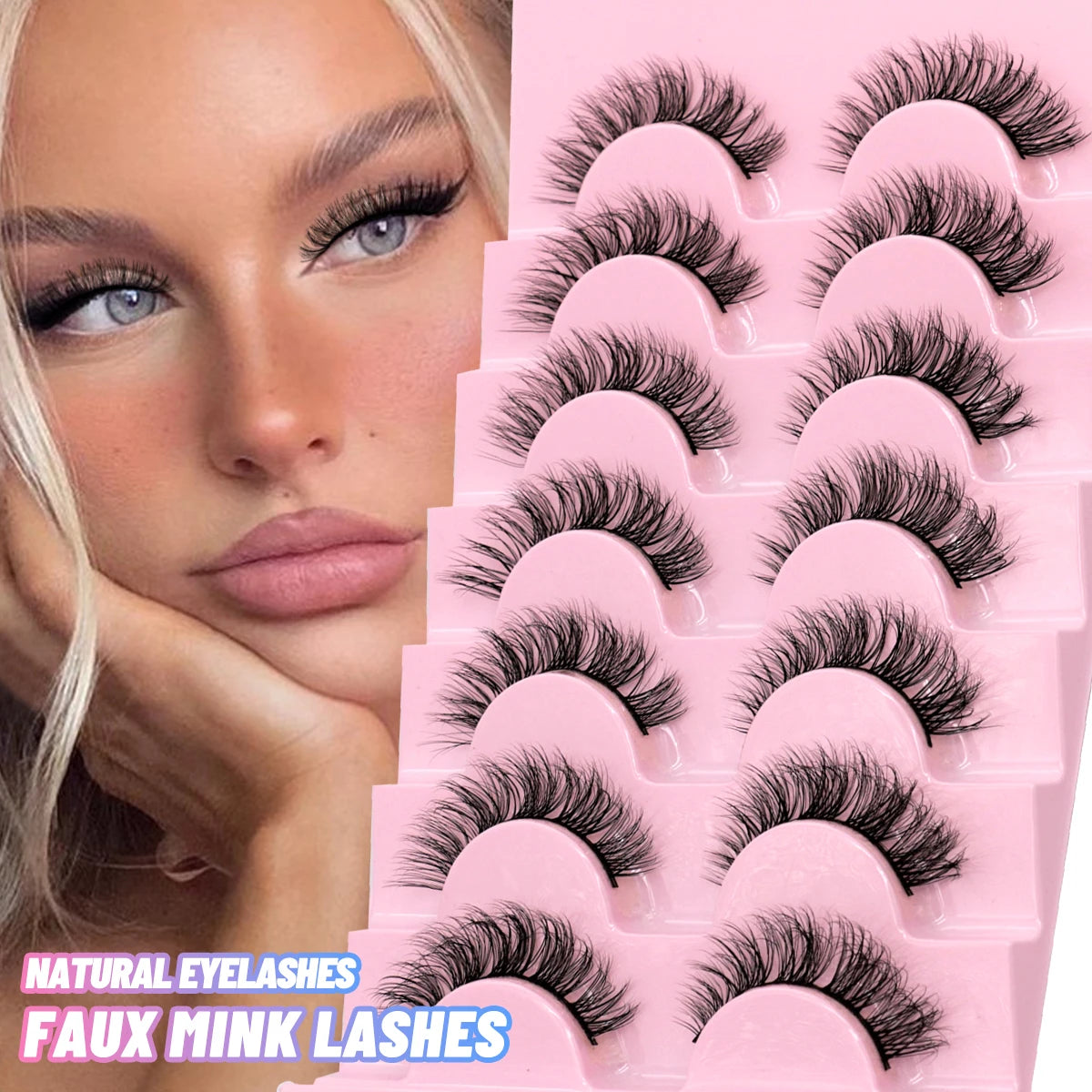 Fluffy 3D Mink Lashes Fluffy Soft Wispy Natural Long False Eyelashes Curly Volume Lashes Eyelash Extension