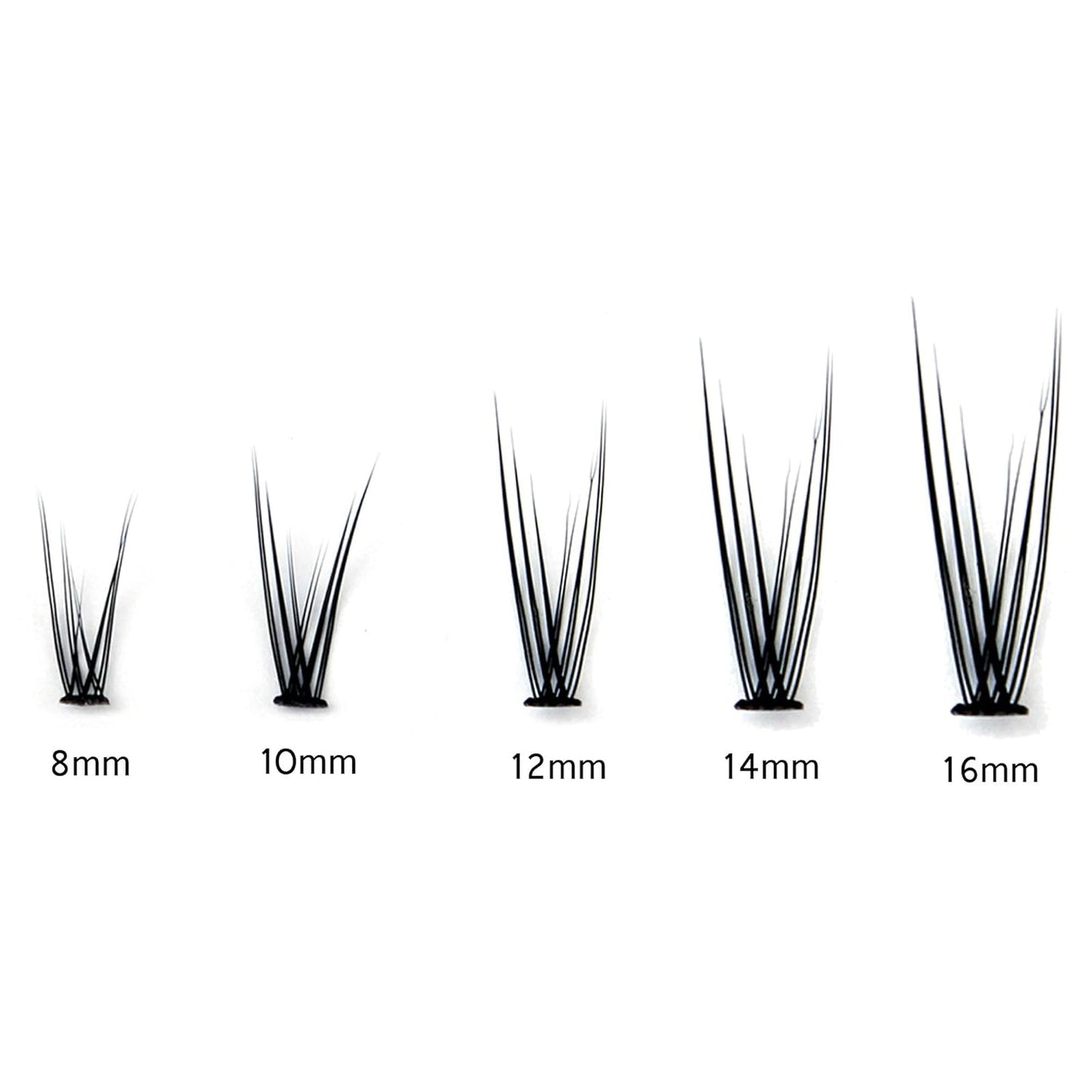 120Pcs 0.10Mm Thickness Handmade Fish Tail False Lahses Thick Natural Long Black Individual False Eyelashes Fake Eye Lashes Extensions Makeup Tool (16Mm)