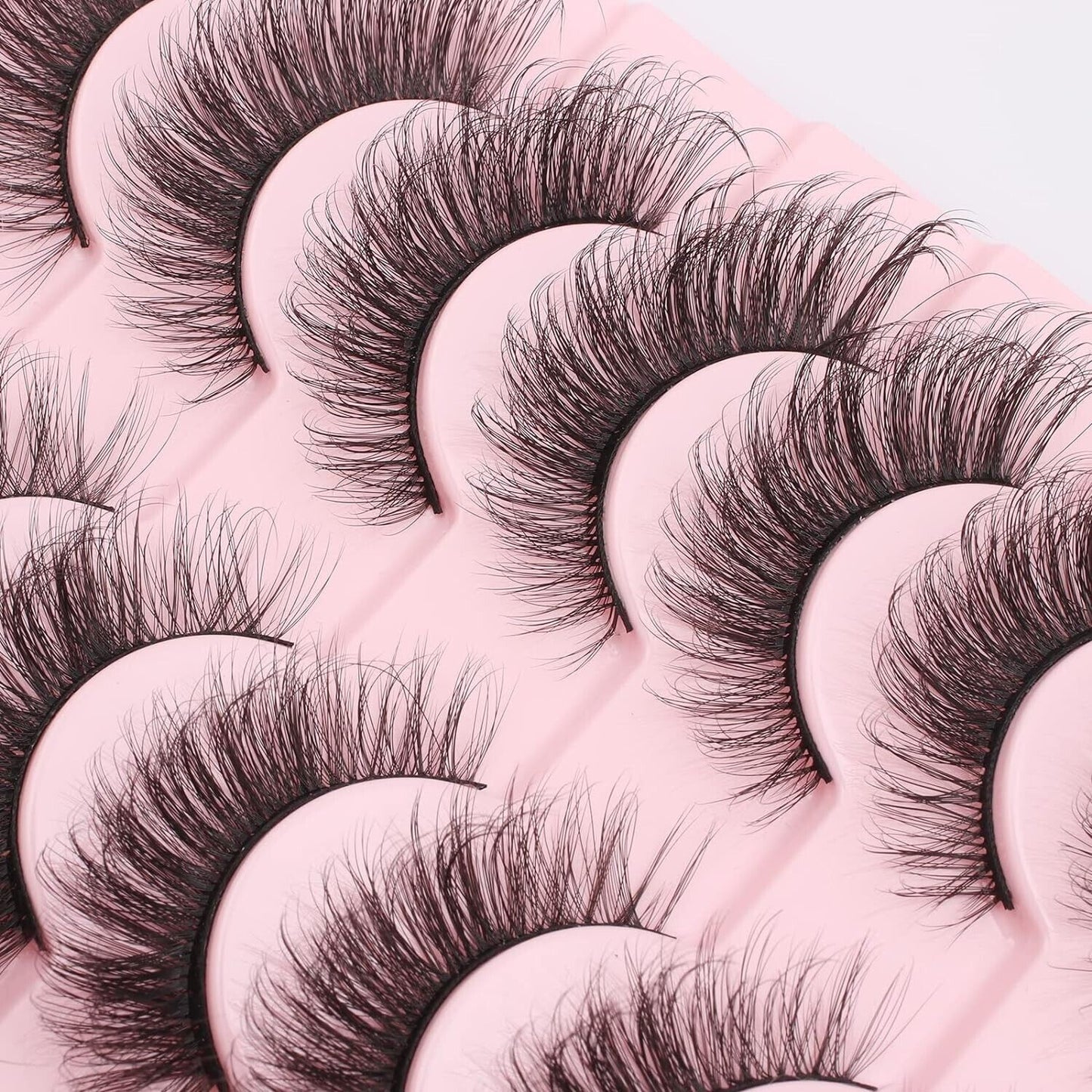 Milybest Lashes False Eyelashes 10 Pairs 20Mm Cat Eye Faux Mink Lashes Fluffy