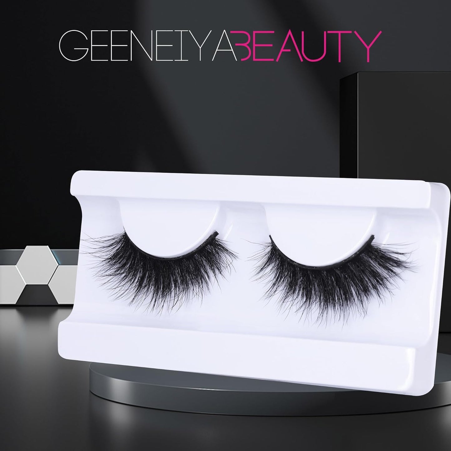Mink Lashes Fluffy 3D Natural Look Mink Eyelashes Wispy Cat Eye Lashes D Curl False Eyelashes Reusable Strip 20Mm Fake Lashes, Black