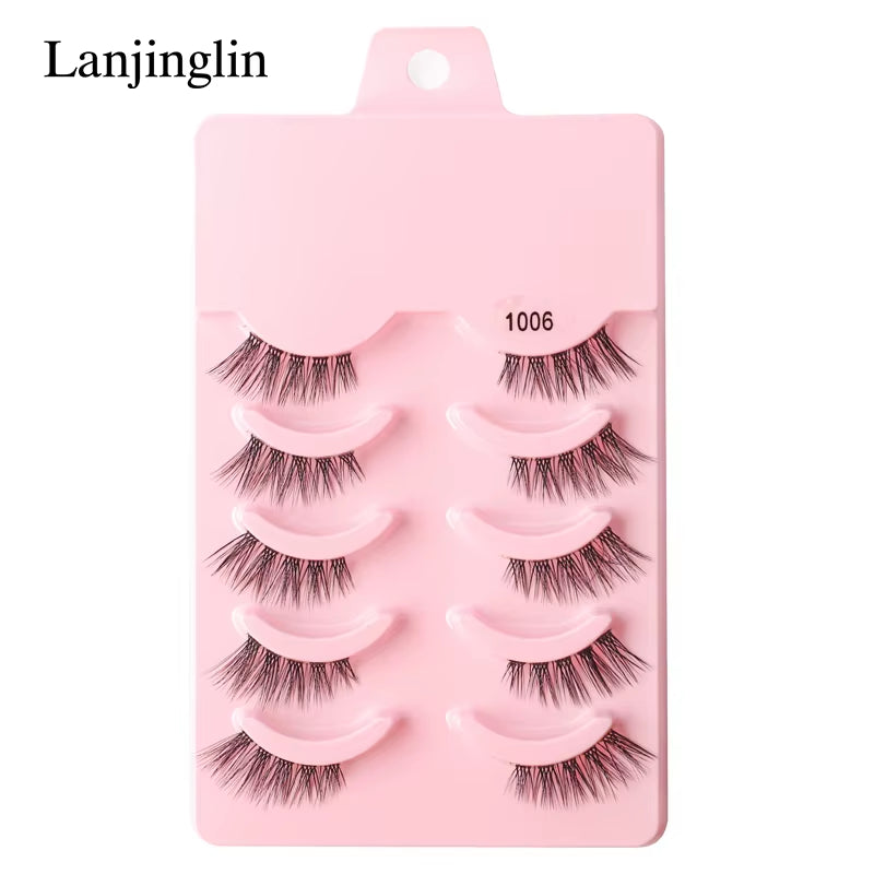 Half Eye Lashes 3/5 Pairs Faux Mink Lashes Reusable False Eyelashes Natural Fluffy Makeup Tools Extension Fake Lashes Maquiagem
