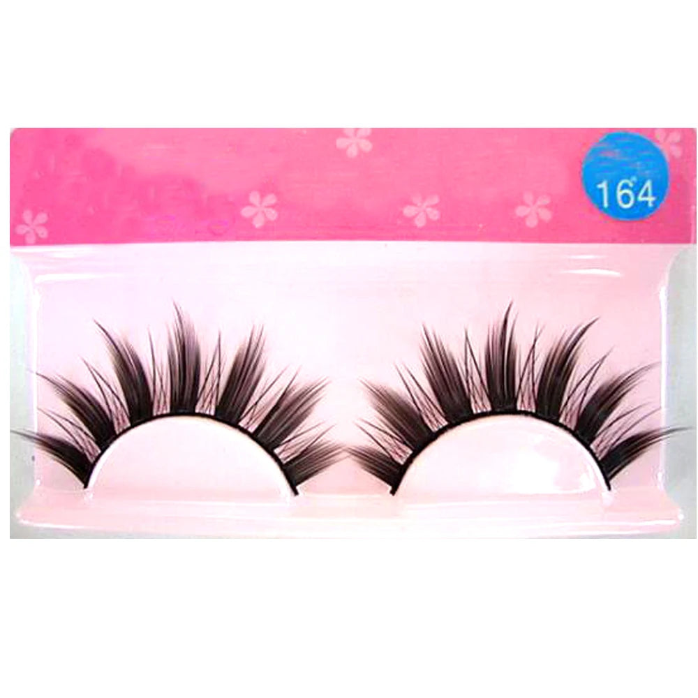 Natural Long Cosplay Makeup Cross Strip False Eyelashes Black Eye Lashes 1Pair