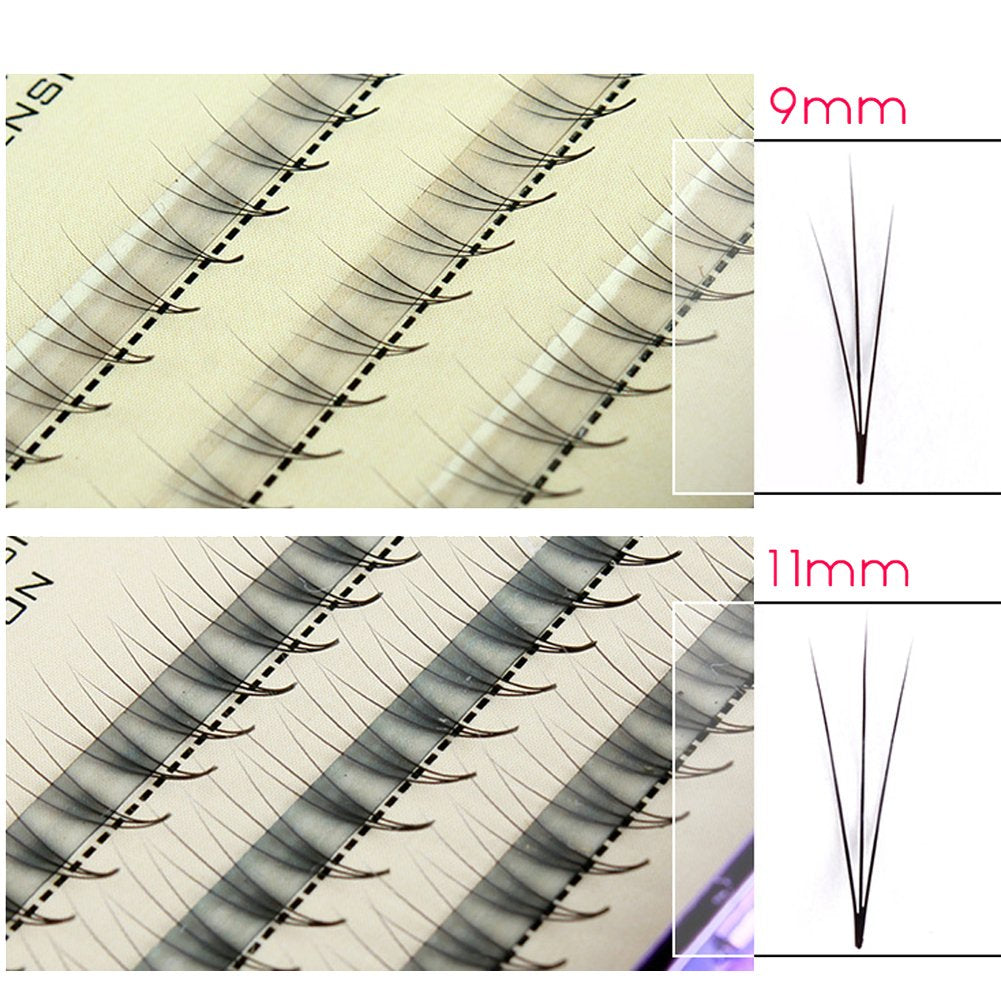 Scala Thickness 0.1Mm C Curl 3 Root 90PCS Individual Lashes Black False Eyelash Natural Long Cluster Extension Makeup Beauty Health Makeup Fake Eyelashes (10Mm)