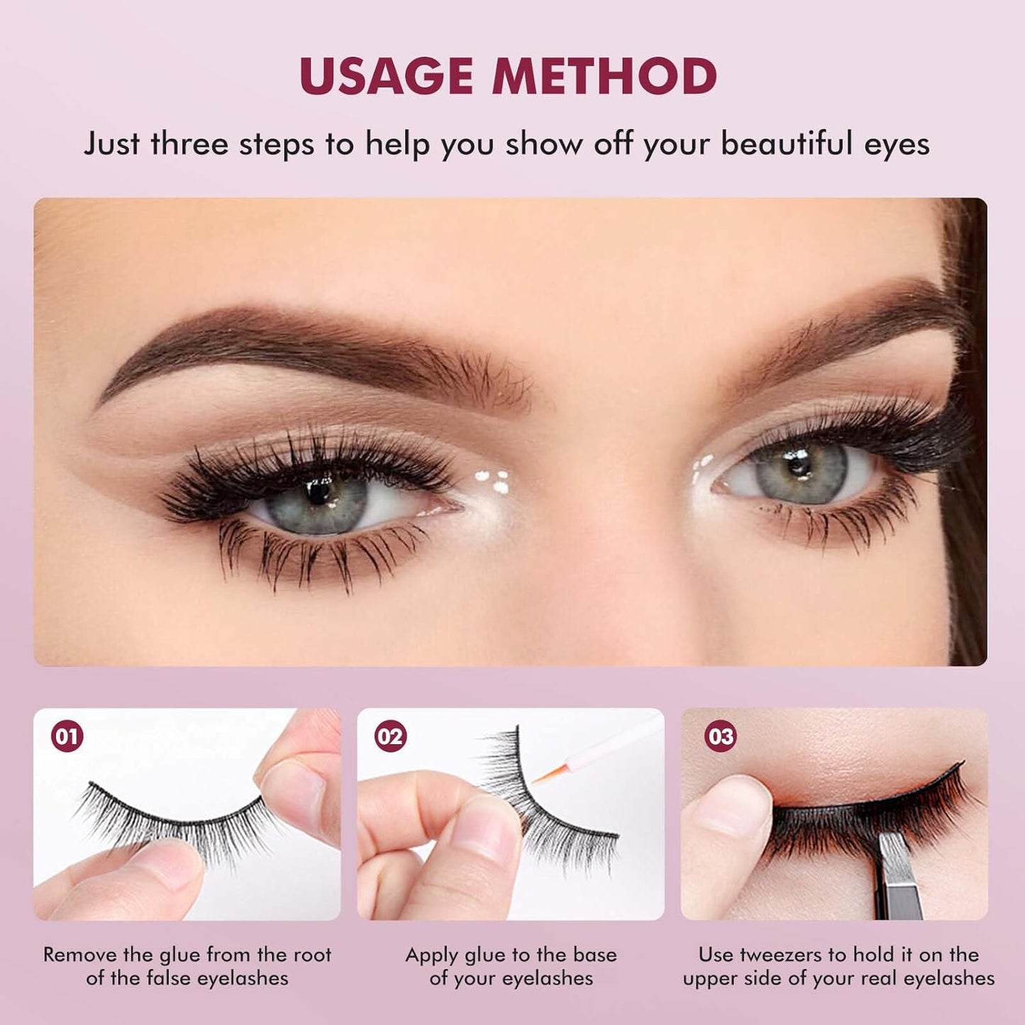 10 Pairs Natural Eyelashes, Reusable Microfiber False Lashes, Sweat-Proof Eye Lash, Natural and Beautiful, Easy to Wear,