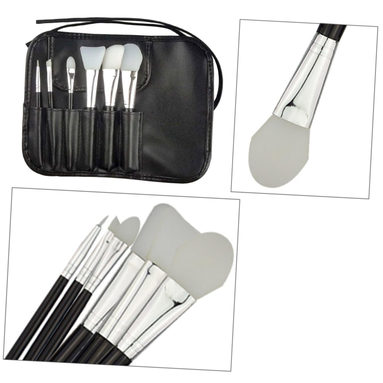 Makeup Brush Kit for Women 6Pcs Set Blush Makeup Brushes Natural Fiber Bristles Eye Makeup