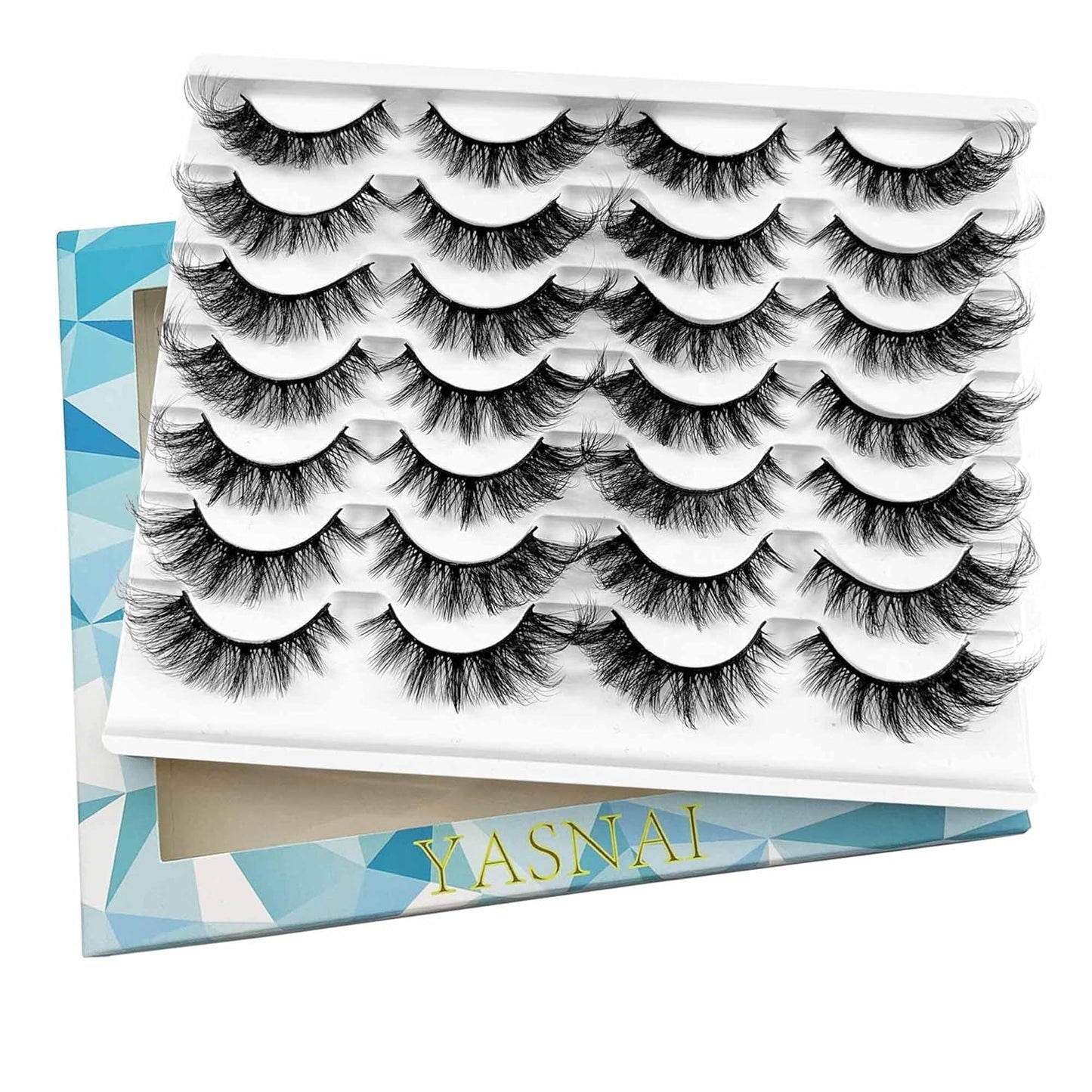 Cat Eye Lashes False Eyelashes Fluffy Volume 18Mm Strip Lashes Wispy Fake Lashes Natural Eyelashes 14 Pairs Pack 9D