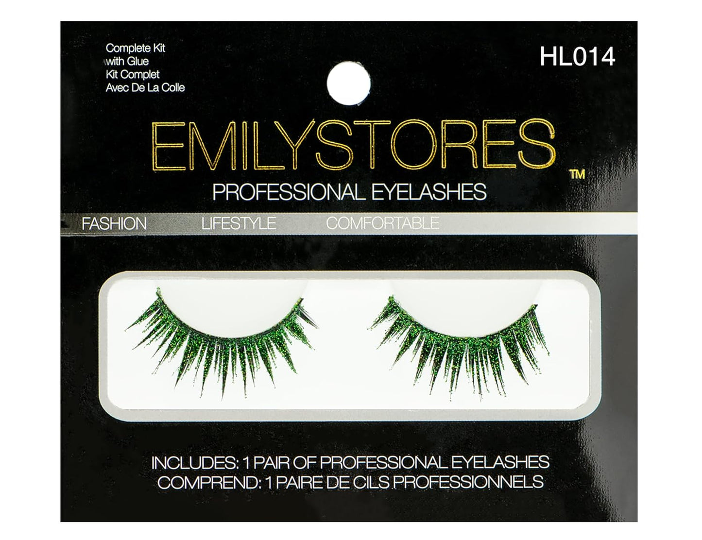 EMILYSTORES Green Wing Shining Star Costume Eye Lashes for Halloween, Dramatic Eyelashes, Party Looking, 1 Pair