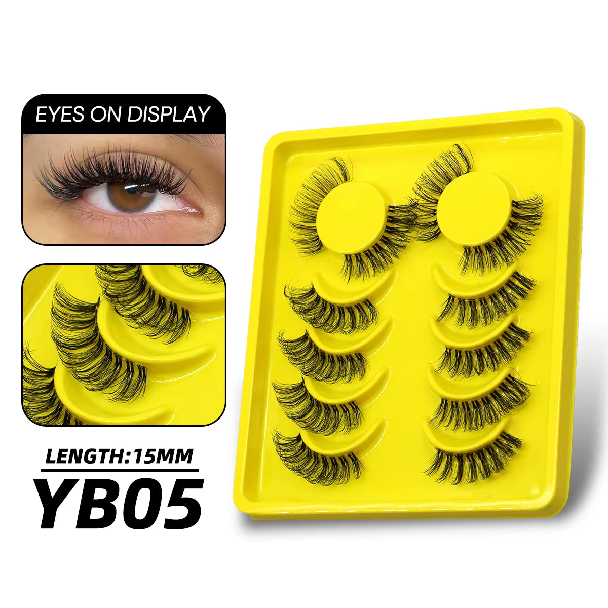 Half Eye Lashes 5/6/10 Pairs Cat Eye Lashes Clear Band Fake Eyelashes Eye Elongated Natural Look Eyelashes Extension