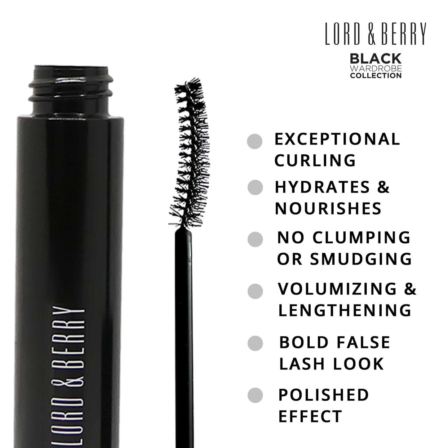 Prodigious Mascara- Curling &Volumizing, Smudge-Free, Nourishing with Diamond Powder, False Lash Effect, 0.33 Fl Oz