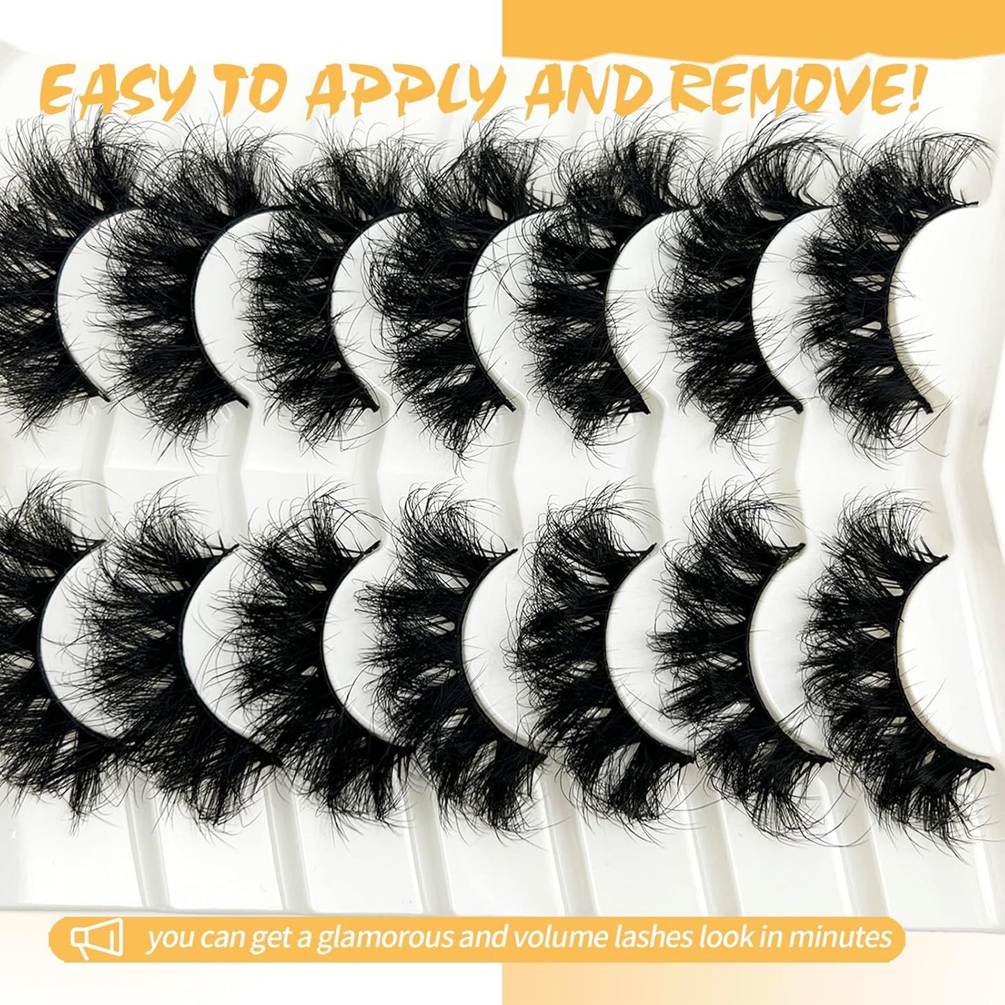 Dramatic Lashes Mink 6D Long Big Mink Strip Lashes Wispy 18Mm/20Mm D Curl Eye Lashes Pack Thick 3D Volume False Eyelashes