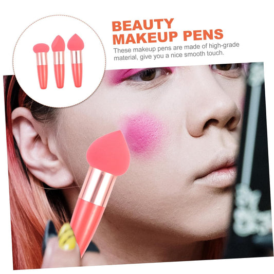 Makeup Pen Set 3Pcs Women Makeup Sponges Handle Portable Beauty Tools for Natural Concealer Application