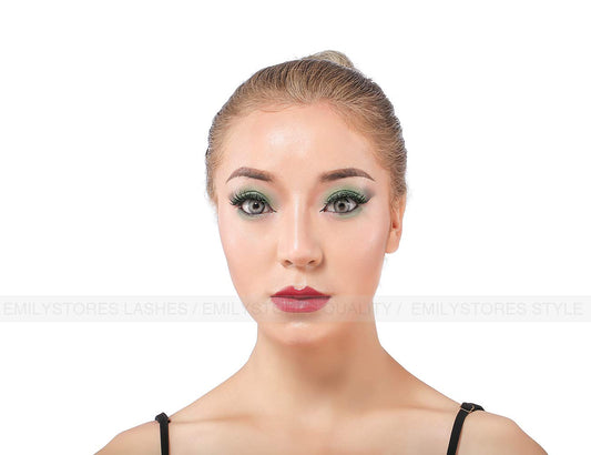 EMILYSTORES Green Wing Shining Star Costume Eye Lashes for Halloween, Dramatic Eyelashes, Party Looking, 1 Pair