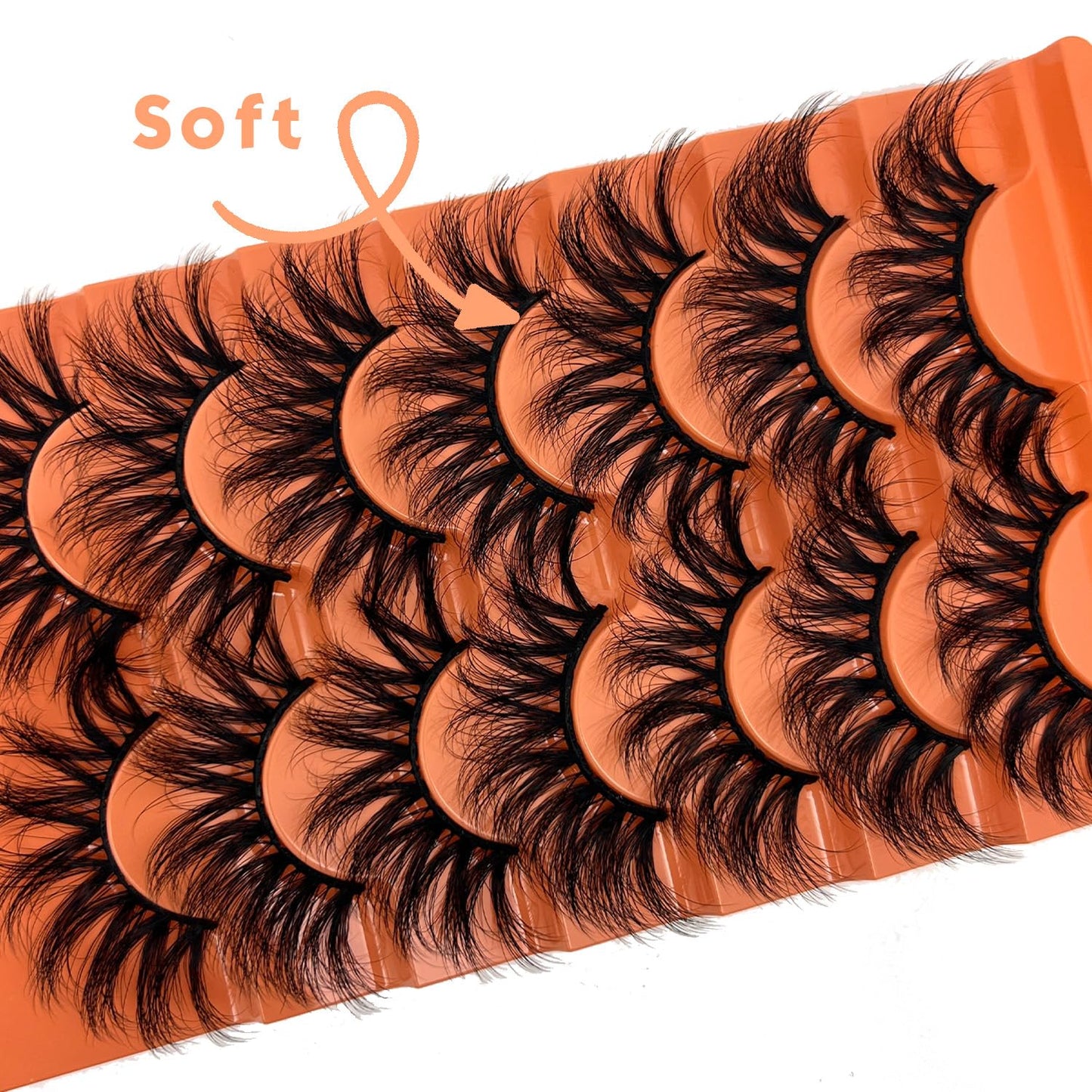 Faux Mink Lashes Natural 3D Wispy Lashes Mink Soft C Curl Strip Lashes 18Mm False Eyelashes Natural Look
