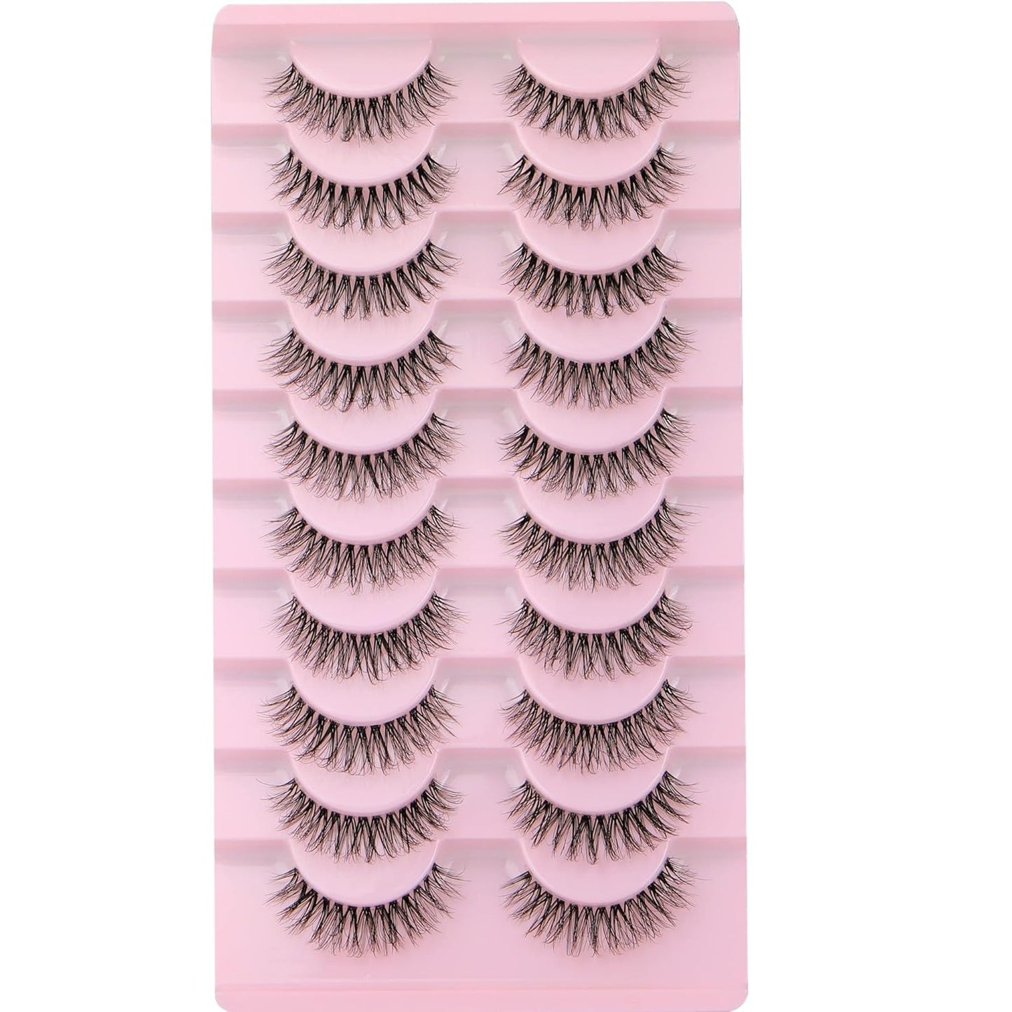 Natural Look Wispy False Eyelashes 15Mm Short Clear Band Fake Eye Lashes Lightweight Volume Strip Lashes Multipack