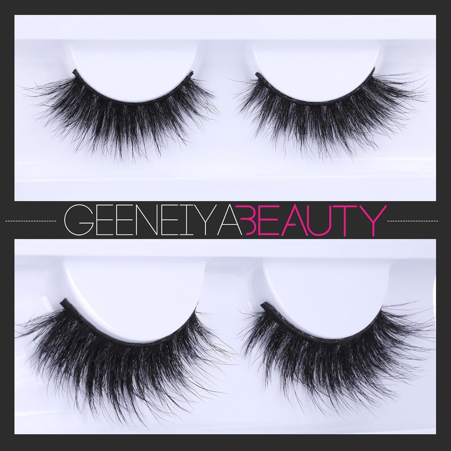 Mink Lashes Fluffy 3D Natural Look Mink Eyelashes Wispy Cat Eye Lashes D Curl False Eyelashes Reusable Strip 20Mm Fake Lashes, Black