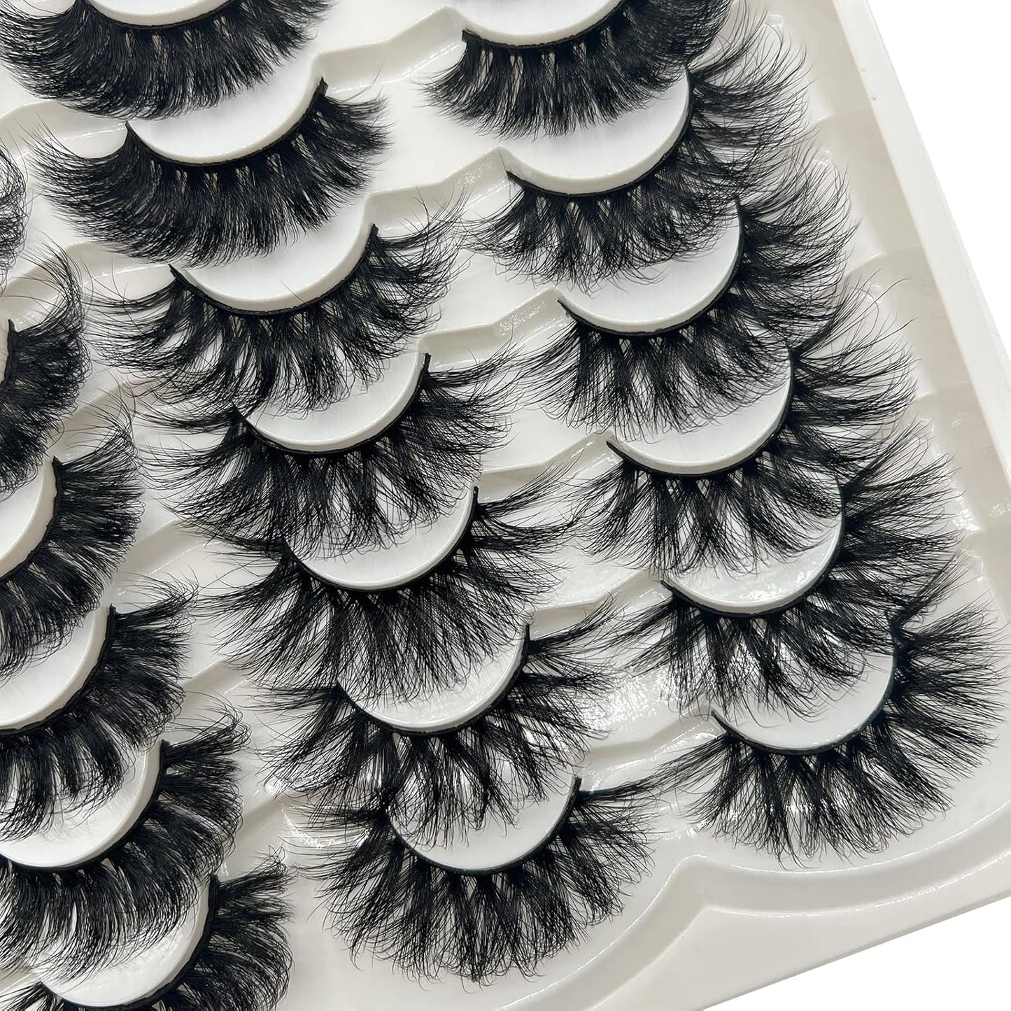 Mink Lashes Bulk False Eyelashes Natural Look, Wispy Fluffy 20 MM Strip Lashes Mink Cat Eye Lashes 18MM 3D Dramatic Mink Eye Lashes Pack - 4 Styles