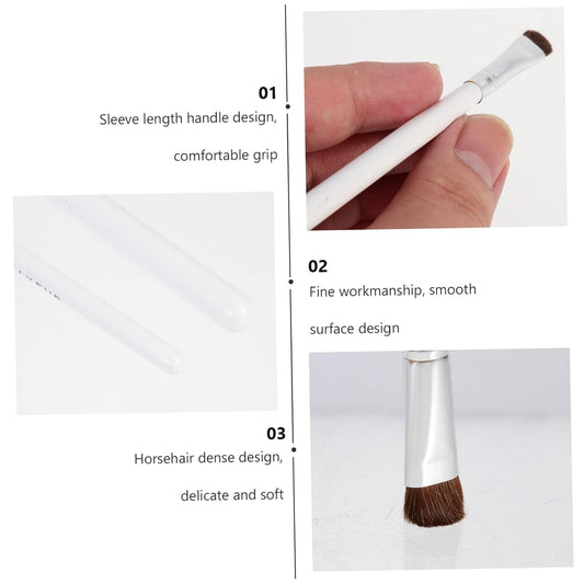 2Sets Makeup Brushes for Eye Shadow Eye Shadow Brush Set Wood Handle Long Handle Powder Applicator 7Pcs*2