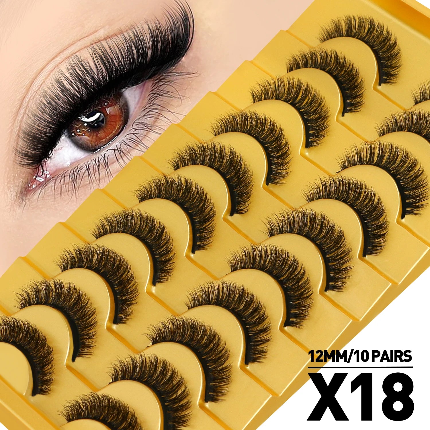 Cat Eye Lashes Fluffy Faux Mink Eyelashes Soft Cross Wispy Natural Winged End Eye Elongated Eyelashes Natural Lashes