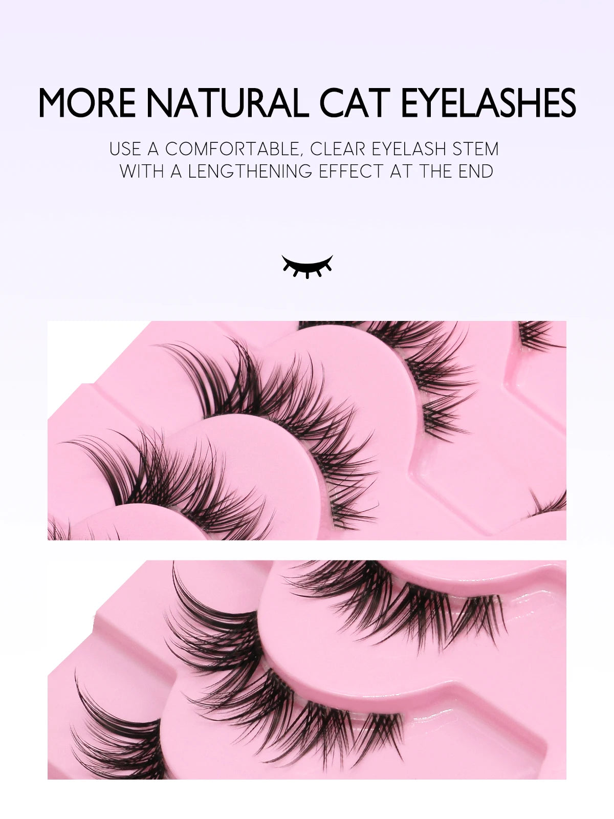 Cat Eye Lashes Faux Mink Eyelashes Fake Lashes Natural Look Wispy Winged End Eye Elongated Eyelashes