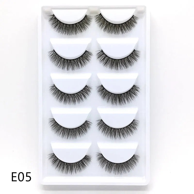 Sexy 5 Pairs Mink Eyelashes 3D Faux Lashes Thick Crisscross Makeup False Eyelash Extension Natural Volume Soft Eye Lashes G800