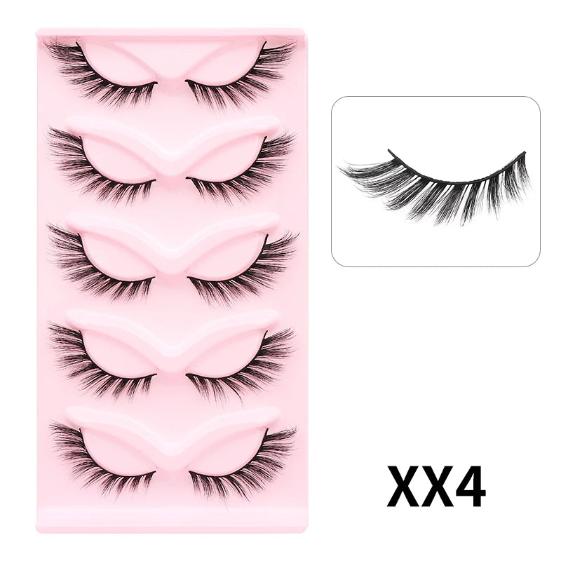Cat Eye Lashes 10Pairs False Eyelashes Natural Eyelashes Anime Winged Clear Band Lashes Fake Eyelash Manga Lashes Makeup