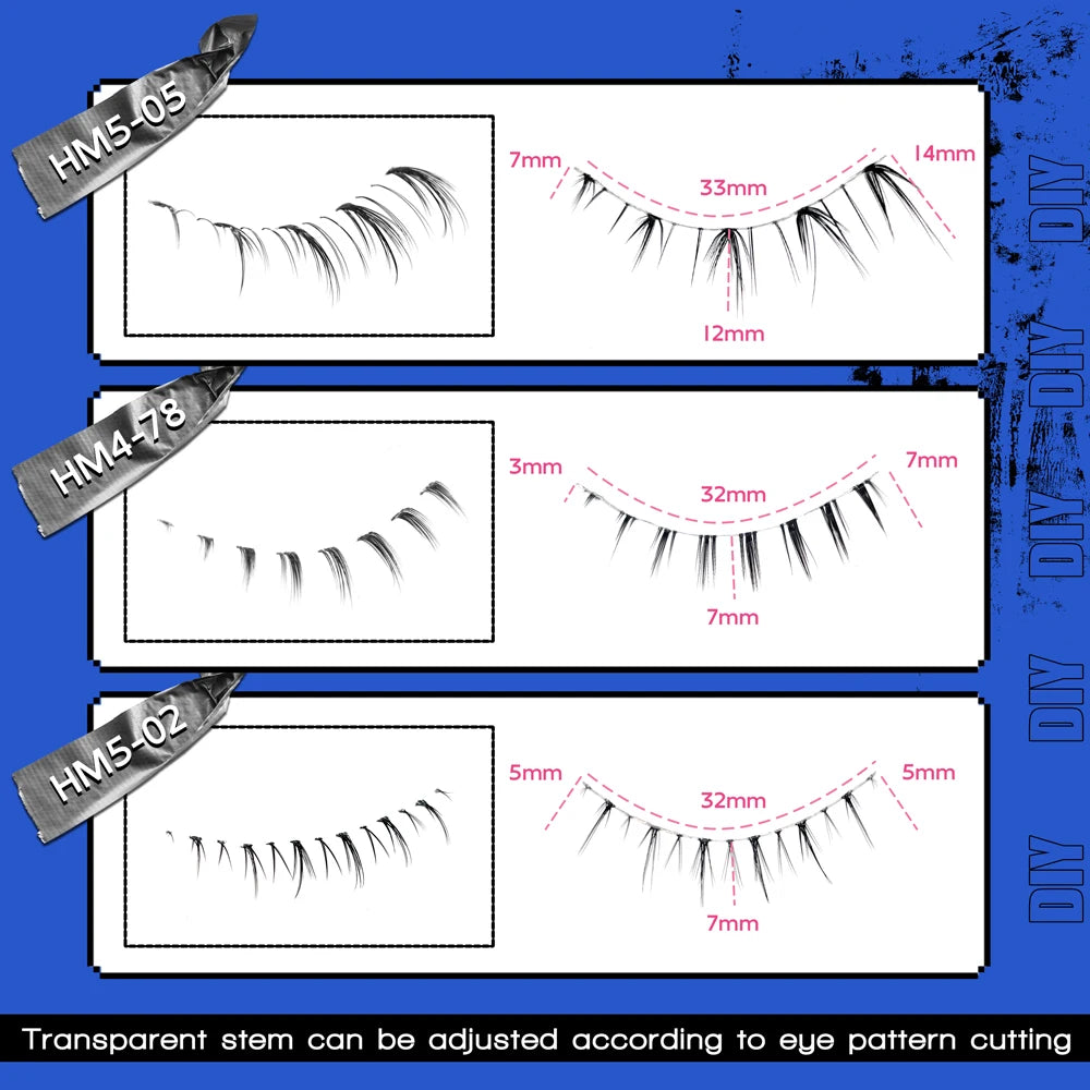 Lower Lashes 5 Pairs Clear Band Bottom Lashes Natural Wispy Handmade under Eye Lashes Extensions Soft Fake Lashes Pack