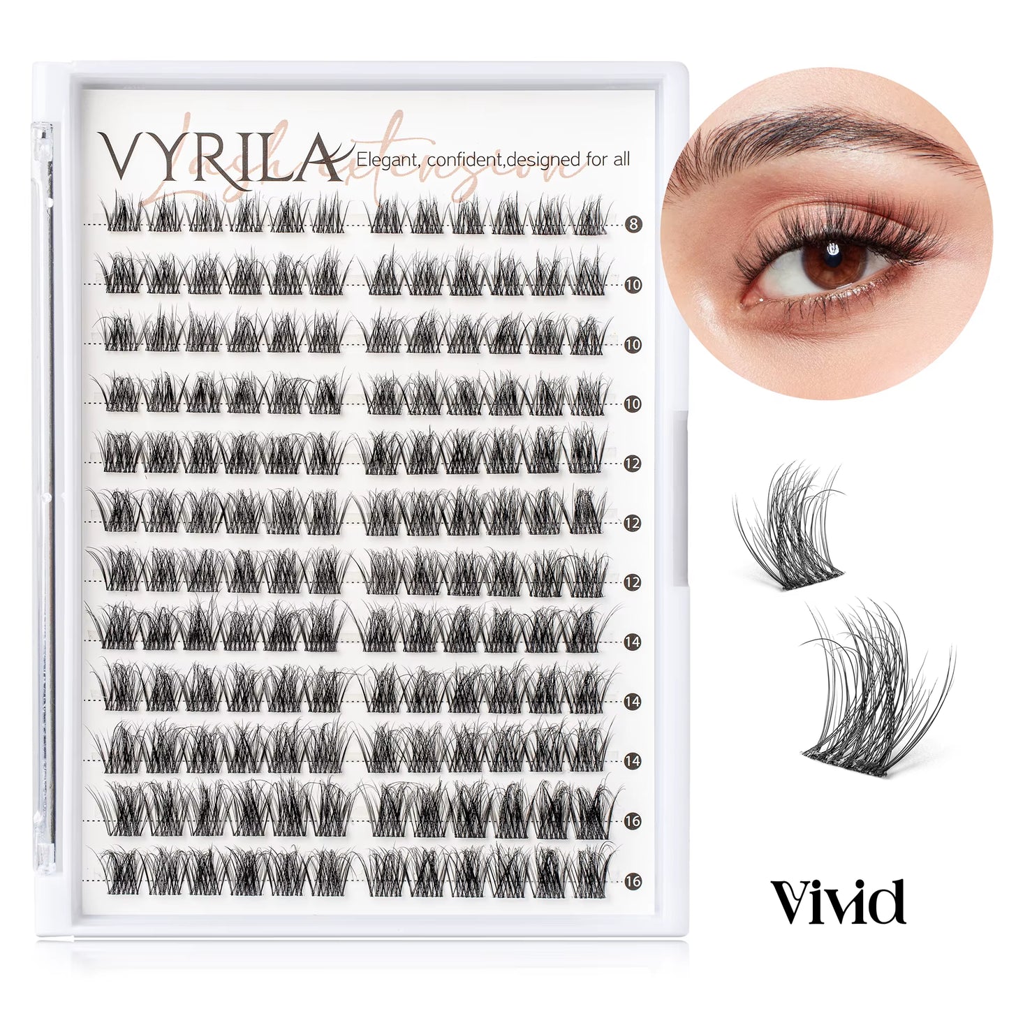 Individual Lashes Cluster C Curl Mix Lash Clusters 3D Wispy DIY Eyelash Extension 0.1Mm Super Thin Band Resuable Natural Lashes