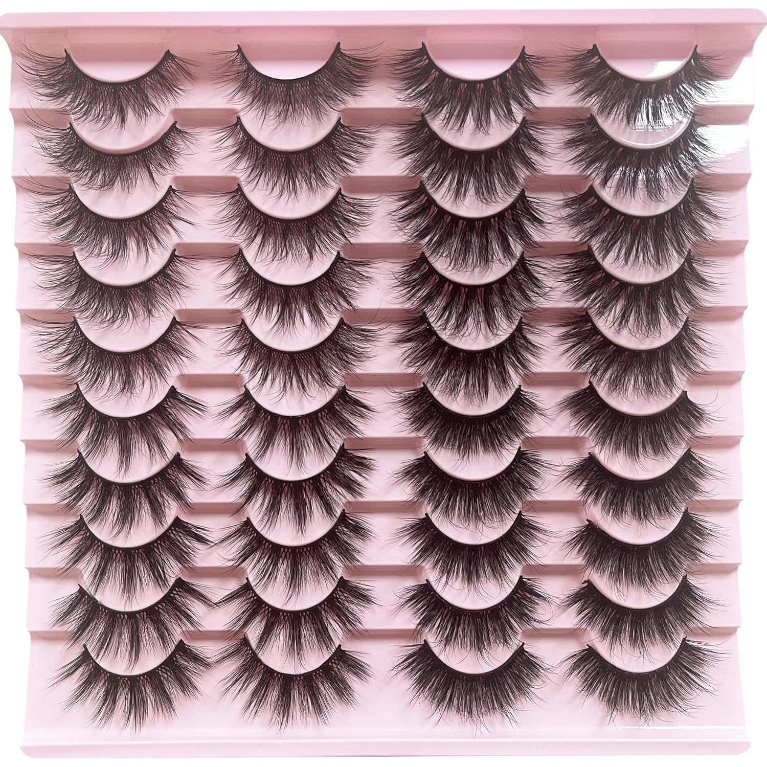 20 Pairs Natural Lashes Wispy False Eyelashes 15-17MM Lashes Natural Look 3D Cat Eye Eyelashes That Look like Extensions, 4 Styles Mixed