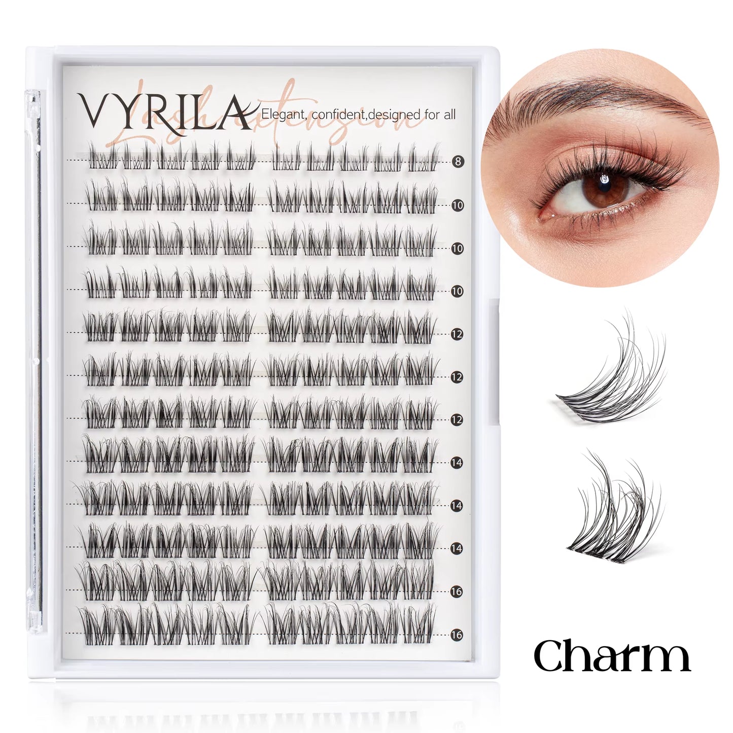 Individual Lashes Cluster C Curl Mix Lash Clusters 3D Wispy DIY Eyelash Extension 0.1Mm Super Thin Band Resuable Natural Lashes