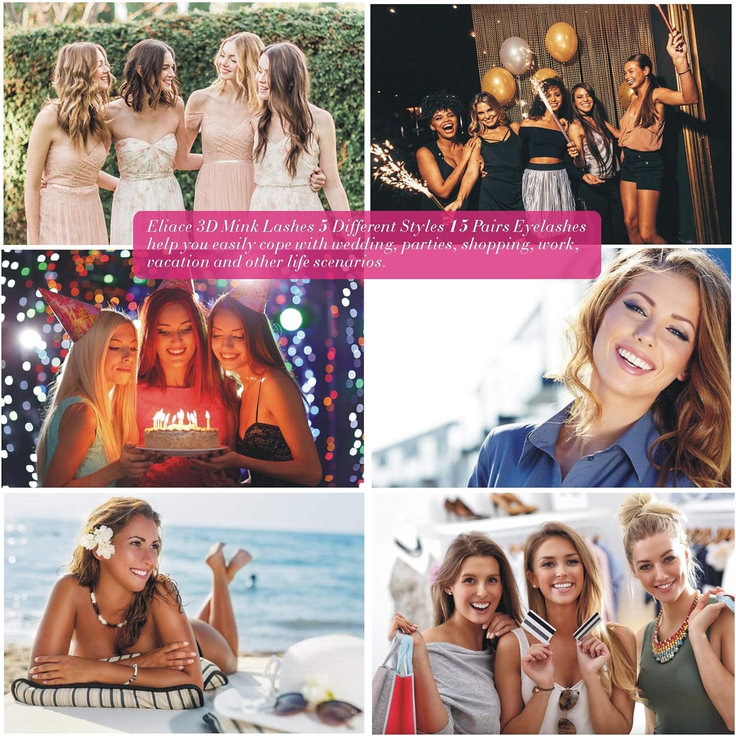 False Eyelashes Natural Look Cat Eye Lashes Wispy Strips 3D Mink Lashes Fulffy,15 Pairs 5 Styles Fake Eyelashes Faux Volume Curly Full,Thin Lash Band Soft Comfortable Lightweight Lash Pack