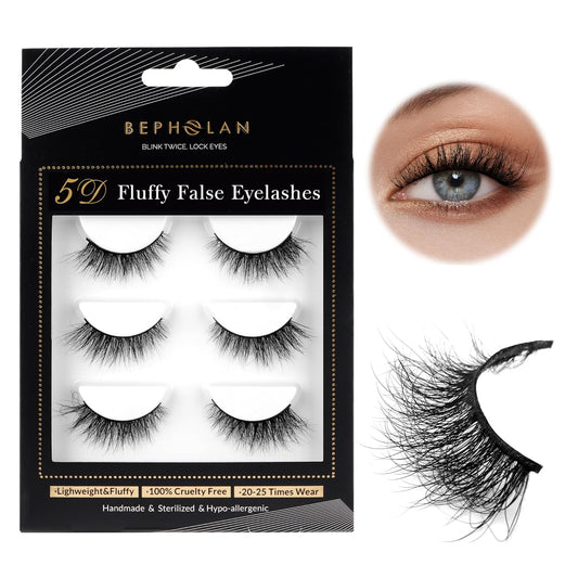 Lashes Mink Natural False Eyelashes -  Fake Eyelashes Natural Look 3-Pack Cat Eye Lashes Manga Eyelashes Fluffy,Xmz211