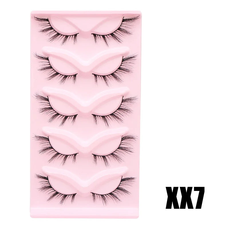 Cat Eye Lashes 10Pairs False Eyelashes Natural Eyelashes Anime Winged Clear Band Lashes Fake Eyelash Manga Lashes Makeup