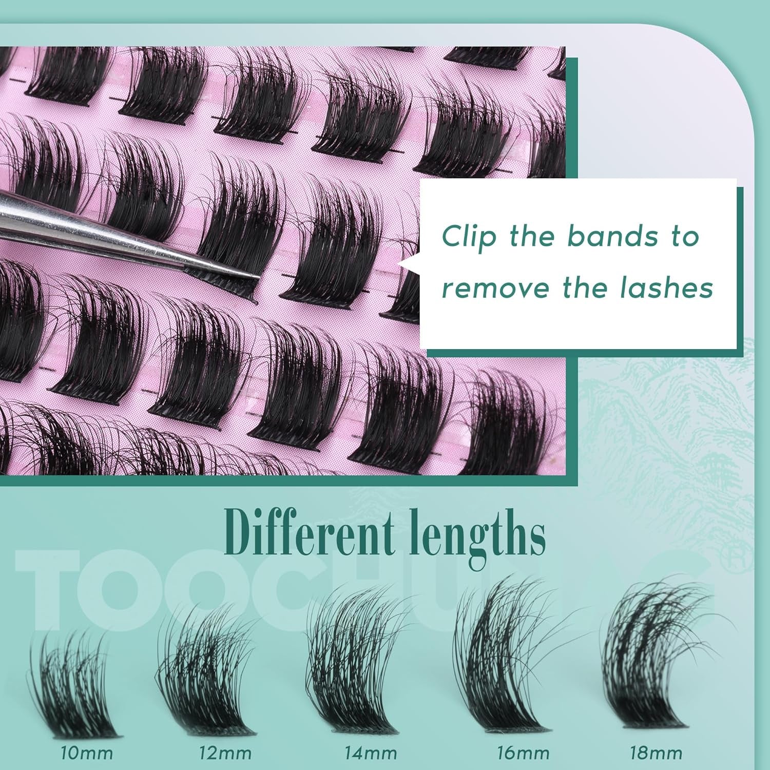 200D Cluster Eyelash Extensions Fluffy Lash Clusters DD Curl Wispy Individual Lashes Clusters Thick Eyelash Clusters 12-18Mm DIY Eyelashes Extension by